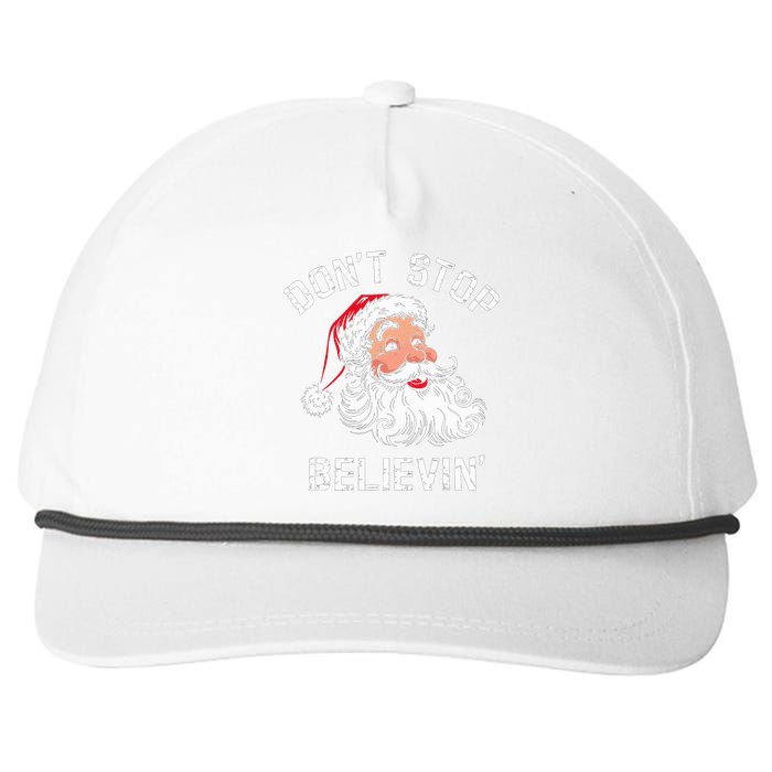 DonT Stop Believing Christmas Vintage Santa Funny Xmas Snapback Five-Panel Rope Hat