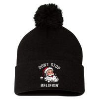 DonT Stop Believing Christmas Vintage Santa Funny Xmas Pom Pom 12in Knit Beanie