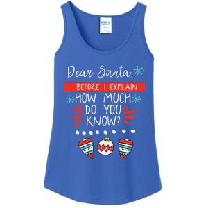 Dear Santa Before I Explain How Much Do You Know Christmas Gift Ladies Essential Tank