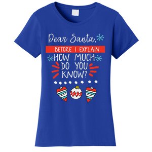 Dear Santa Before I Explain How Much Do You Know Christmas Gift Women's T-Shirt