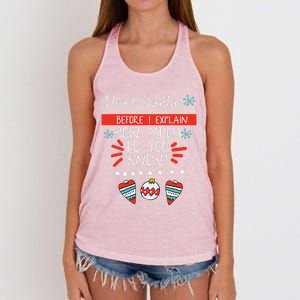 Dear Santa Before I Explain How Much Do You Know Christmas Gift Women's Knotted Racerback Tank