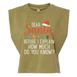 Dear Santa Before I Explain How Much Do You Know Christmas Garment-Dyed Women's Muscle Tee