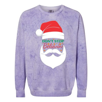 Dont Stop Believing Cute Santa Gift Colorblast Crewneck Sweatshirt