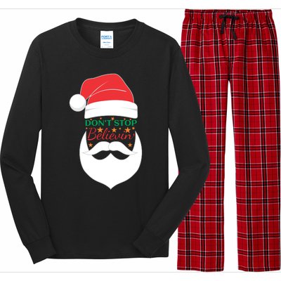 Dont Stop Believing Cute Santa Gift Long Sleeve Pajama Set