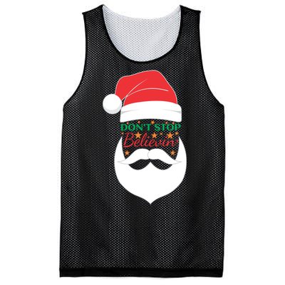 Dont Stop Believing Cute Santa Gift Mesh Reversible Basketball Jersey Tank