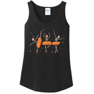 Dancing Skeleton Ballerina Ballet Dance Halloween Ladies Essential Tank