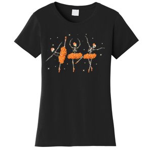 Dancing Skeleton Ballerina Ballet Dance Halloween Women's T-Shirt