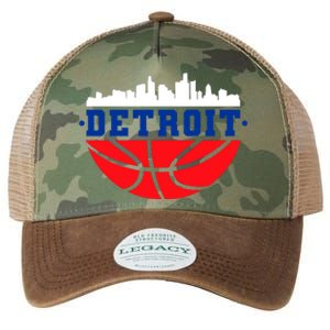 Detroit Skyline Basketball Logo Legacy Tie Dye Trucker Hat