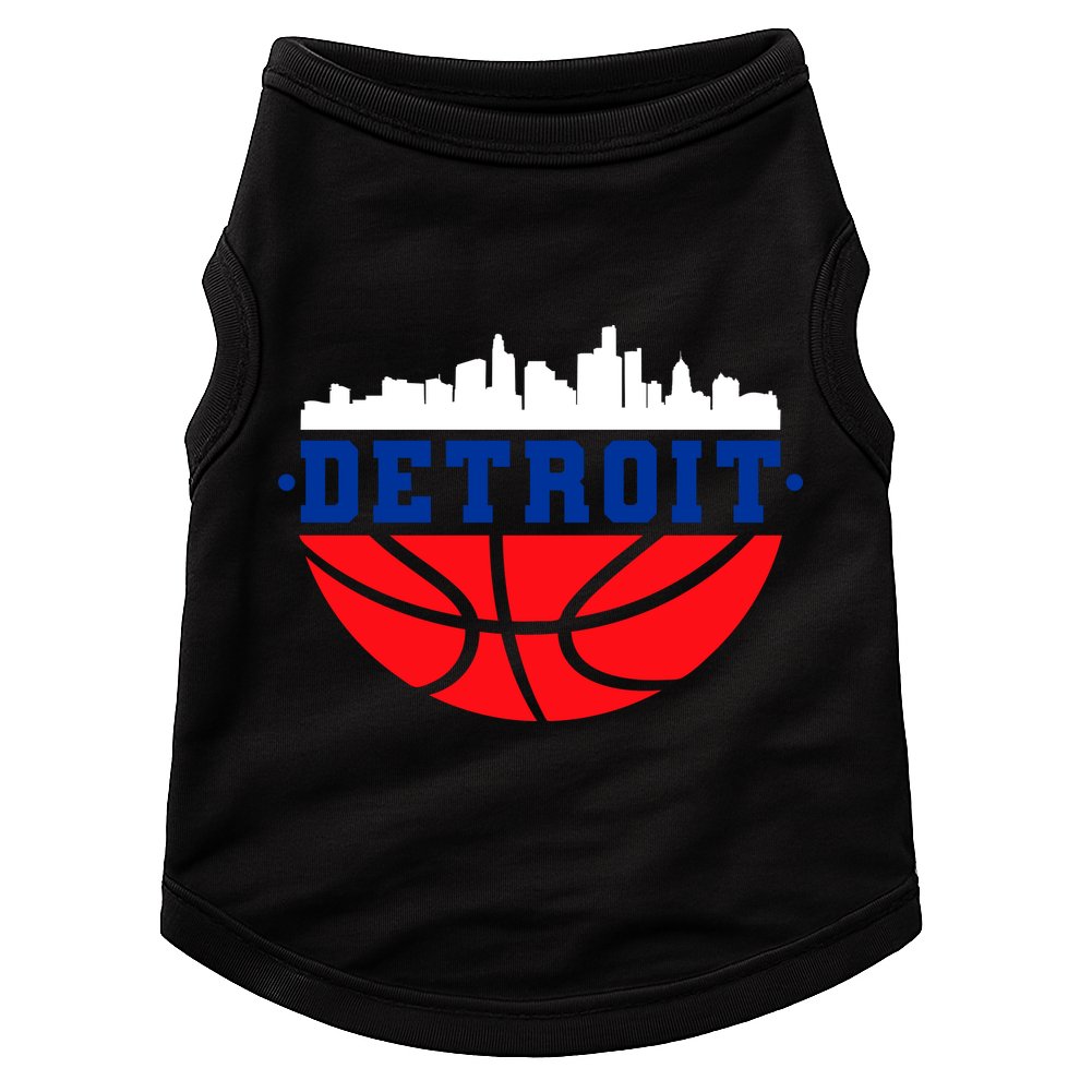 Detroit Skyline Basketball Logo Doggie Tank