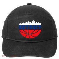 Detroit Skyline Basketball Logo 7-Panel Snapback Hat