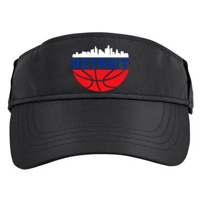 Detroit Skyline Basketball Logo Adult Drive Performance Visor