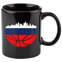 Detroit Skyline Basketball Logo 11oz C Handle Ceramic Mug