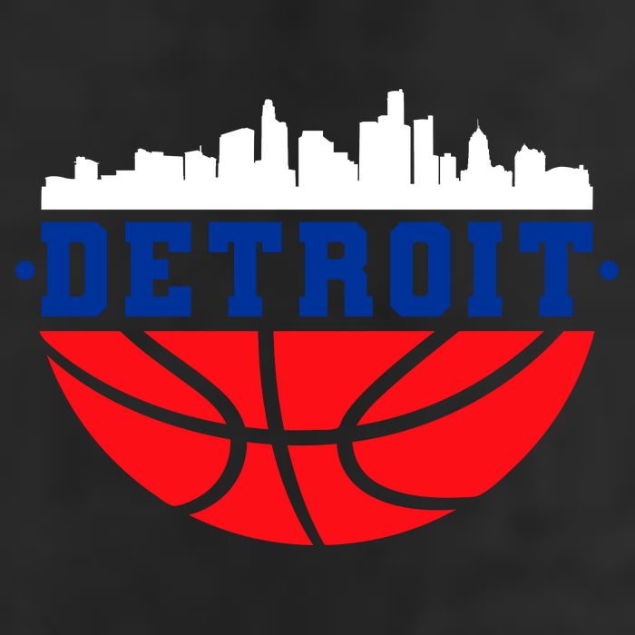 Detroit Skyline Basketball Logo 11oz C Handle Ceramic Mug