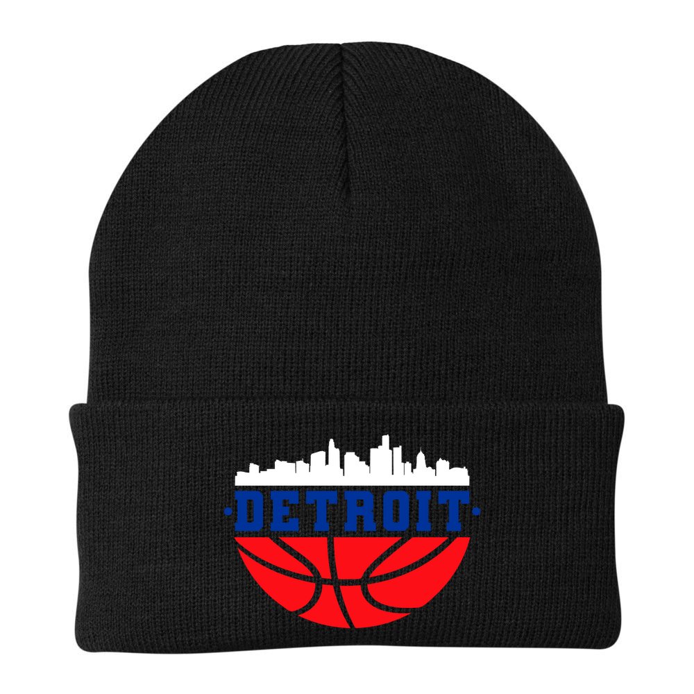 Detroit Skyline Basketball Logo Beanie