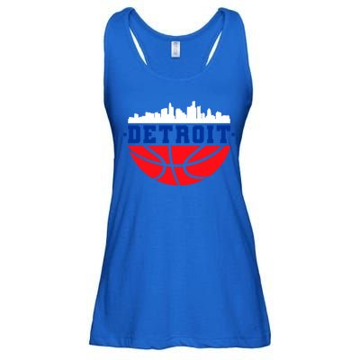 Detroit Skyline Basketball Logo Ladies Essential Flowy Tank