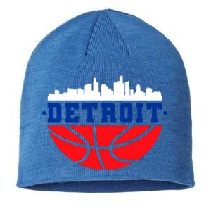 Detroit Skyline Basketball Logo Sustainable Beanie