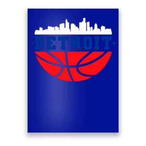 Detroit Skyline Basketball Logo Poster