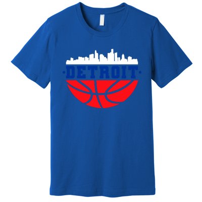 Detroit Skyline Basketball Logo Premium T-Shirt