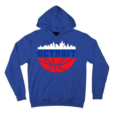 Detroit Skyline Basketball Logo Tall Hoodie