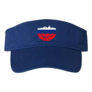 Detroit Skyline Basketball Logo Valucap Bio-Washed Visor