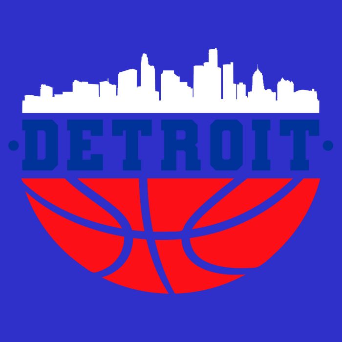 Detroit Skyline Basketball Logo Kids Hoodie