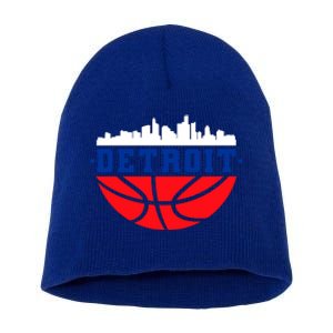 Detroit Skyline Basketball Logo Short Acrylic Beanie