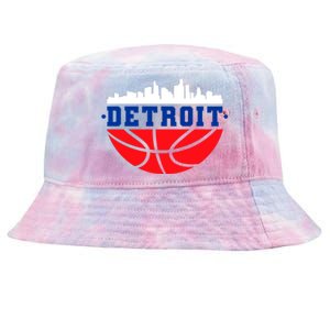 Detroit Skyline Basketball Logo Tie-Dyed Bucket Hat