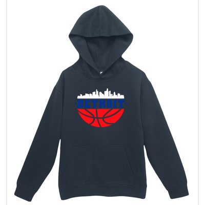 Detroit Skyline Basketball Logo Urban Pullover Hoodie