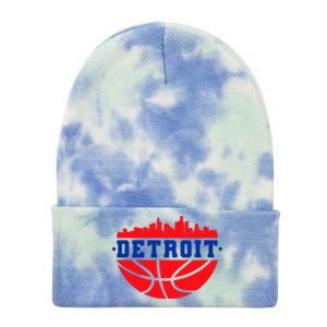 Detroit Skyline Basketball Logo Tie Dye 12in Knit Beanie