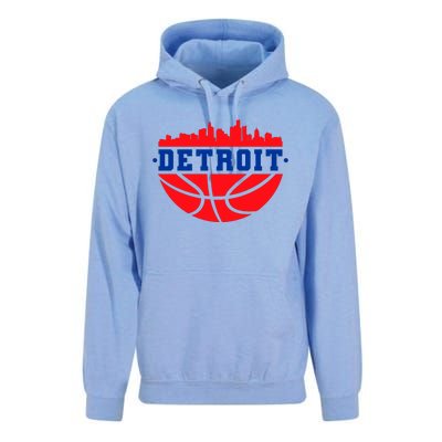 Detroit Skyline Basketball Logo Unisex Surf Hoodie