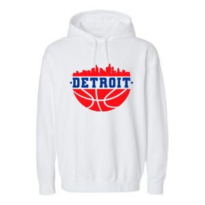 Detroit Skyline Basketball Logo Garment-Dyed Fleece Hoodie