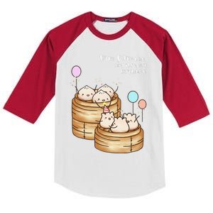 Dim Sum Body Say It's Your Birthday Funny Food Pun T Kids Colorblock Raglan Jersey