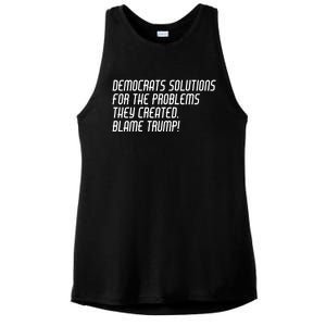 Democrat Solutions Blame Trump Ladies PosiCharge Tri-Blend Wicking Tank