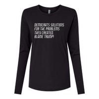 Democrat Solutions Blame Trump Womens Cotton Relaxed Long Sleeve T-Shirt