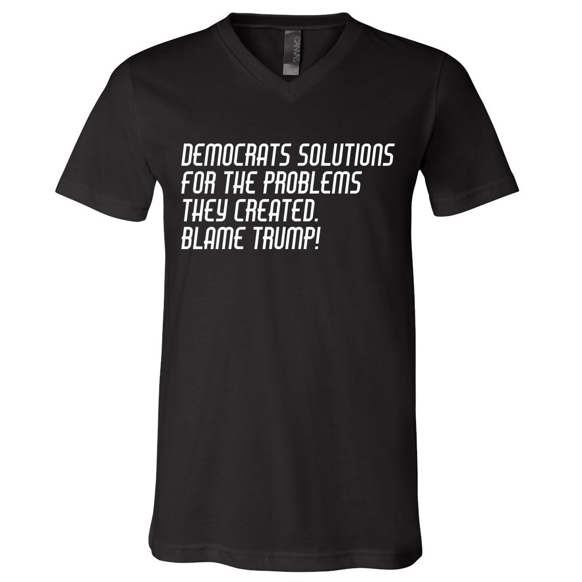 Democrat Solutions Blame Trump V-Neck T-Shirt