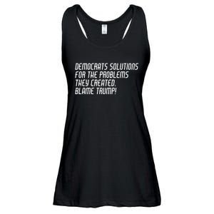 Democrat Solutions Blame Trump Ladies Essential Flowy Tank