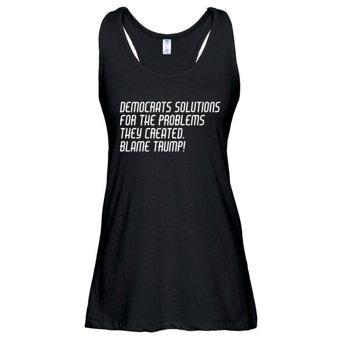 Democrat Solutions Blame Trump Ladies Essential Flowy Tank