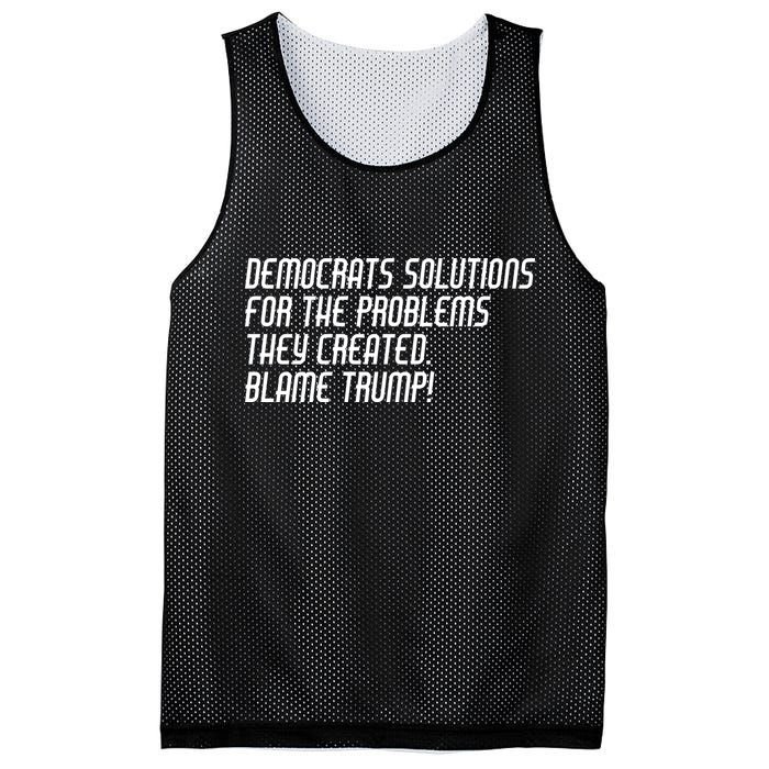 Democrat Solutions Blame Trump Mesh Reversible Basketball Jersey Tank