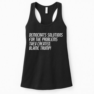 Democrat Solutions Blame Trump Womens Tank Top