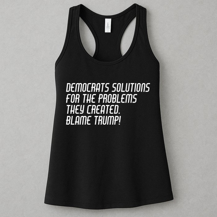 Democrat Solutions Blame Trump Womens Tank Top