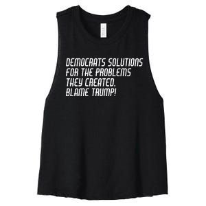 Democrat Solutions Blame Trump Women's Racerback Cropped Tank