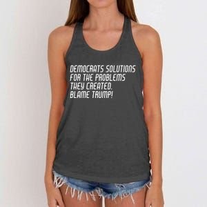 Democrat Solutions Blame Trump Women's Knotted Racerback Tank