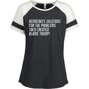 Democrat Solutions Blame Trump Enza Ladies Jersey Colorblock Tee