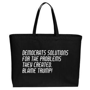 Democrat Solutions Blame Trump Cotton Canvas Jumbo Tote