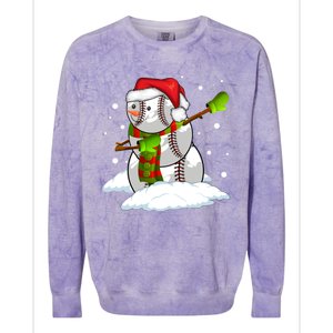 Dabbing Snow Baseball Ball Santa Claus Merry Christmas Cute Gift Colorblast Crewneck Sweatshirt