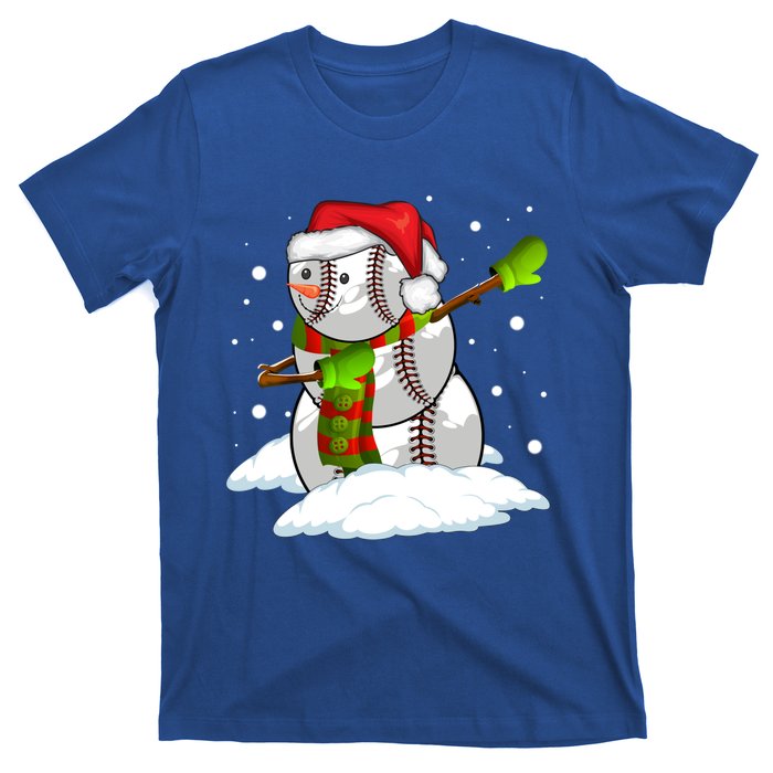 Dabbing Snow Baseball Ball Santa Claus Merry Christmas Cute Gift T-Shirt