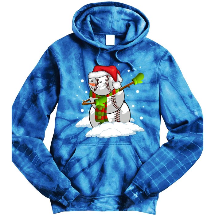 Dabbing Snow Baseball Ball Santa Claus Merry Christmas Cute Gift Tie Dye Hoodie