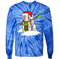 Dabbing Snow Baseball Ball Santa Claus Merry Christmas Cute Gift Tie-Dye Long Sleeve Shirt