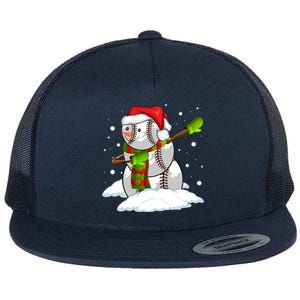 Dabbing Snow Baseball Ball Santa Claus Merry Christmas Cute Gift Flat Bill Trucker Hat