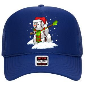 Dabbing Snow Baseball Ball Santa Claus Merry Christmas Cute Gift High Crown Mesh Back Trucker Hat